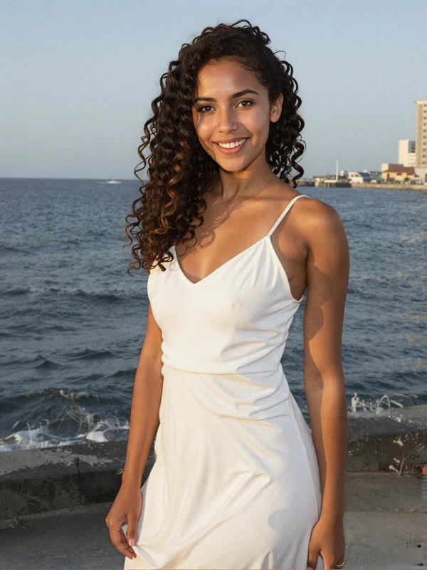 Beautiful Honduran woman with warm smile and expressive dark eyes