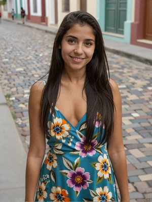 Beautiful Nicaraguan woman with warm smile and expressive dark eyes