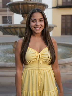 Beautiful Paraguayan woman with warm smile showcasing mestizo beauty